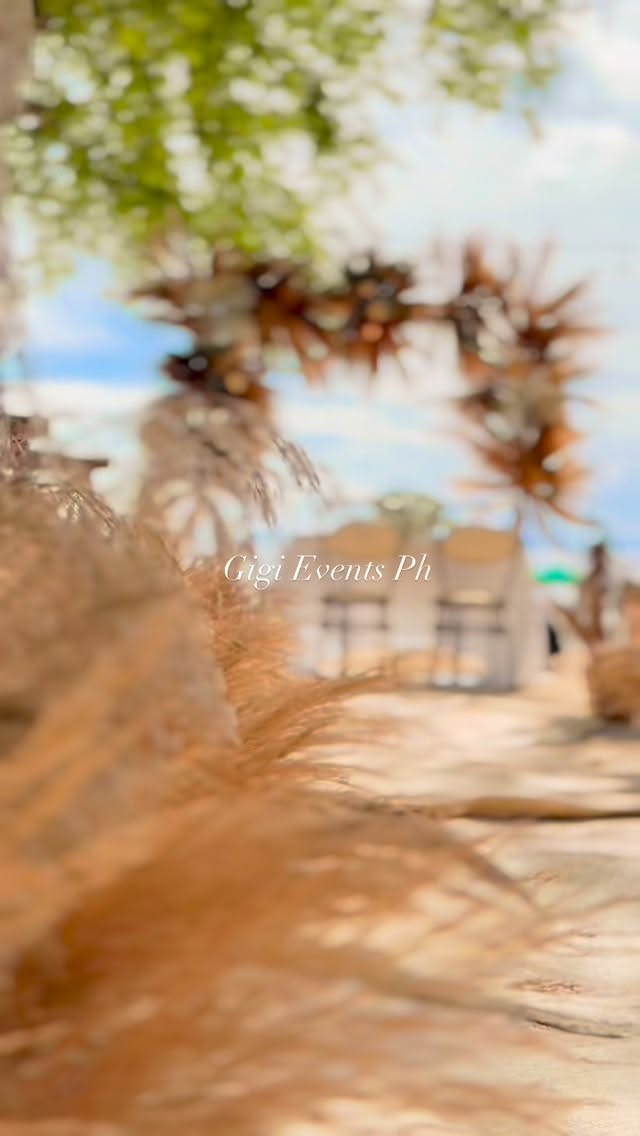 Boho outdoor wedding pampas grass setup by GiGi Events Ph